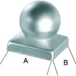 Pfostenabdeckung A2 90 mit Kugel