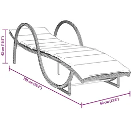 vidaXL Sonnenliege 199 x 60 x 42 cm Braun