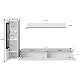 P & B WOHNWAND VERA | BETONOPTIK/WEISS HG.
