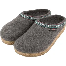 HAFLINGER Grizzly Franzl Filzpantoffel Hausschuh Filzclog Anthrazit, Gr. 37