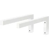 ML-Design 2er Set Wandkonsole Winkel L-Form für Waschtisch, 350x150 mm, Weiß, Stahl, Design Waschtischhalterung, Wandhalterung für Waschtischplatte Waschbecken, Konsolenträger Regalträger Regalhalter