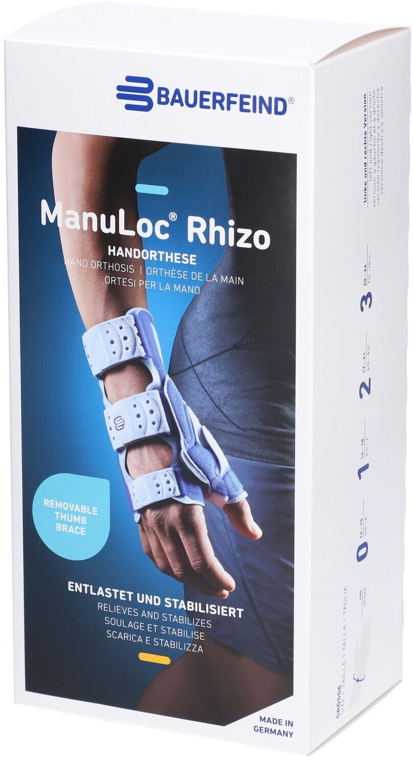 Bauerfeind Manuloc® Rhizo Orthese Handgelenk-Daumen Stabilisator Größe 1 rechts