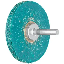 Vulkanisierte Rundbürste weich ungezopft RBV Ø63x7 mm Schaft-Ø6 mm Stahl-Draht-Ø0,30