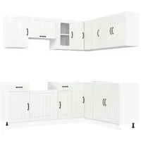 VidaXL 11-tlg. Küchenschrank-Set Lucca Hochglanz-Weiß Holzwerkstoff