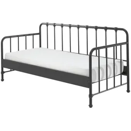 Vipack Kinderbett BRONXX 90 x 200 cm Holz, Metall schwarz matt