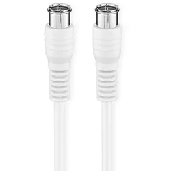 Nedis Satelliten- und Antennenkabel - F Male Schnell - F Male Schnell - Vernickelt - 75 Ohm - Doppelt geschirmt - 5.00 m - Rund - PVC - Weiss - Box