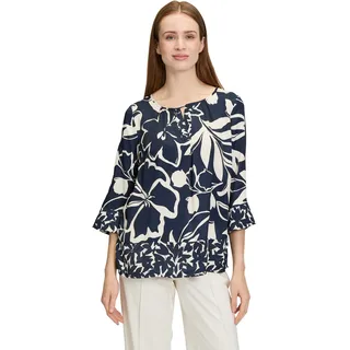 Betty Barclay Schlupfbluse mit Muster 38, Dunkelblau/Weiß - 38