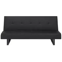 Beliani Schlafsofa Kunstleder schwarz gesteppt Sofa Derby