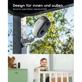 COOAU 2K Überwachungskamera Aussen Akku 355° 90° Schwenkbar, WLAN IP Kamera Outdoor mit Nachtsicht in Farbe, Personen-/Bewegungserkennung, IP66, Cloud-Speicher, Works with Alexa