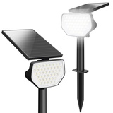 Lepro Solarlampen für Außen Garten, IP65 Solar Gartenleuchten mit Drehbaren Solar Panel, 2-in-1 Solarleuchten mit 2 Beleuchtungsmodi, 43LED Solar Strahler Wegeleuchten Aussen, 2 Stück,