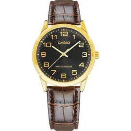 Casio Herren-Armbanduhr Analog Quarz Leder MTP-V001GL-1