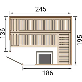 wekaholzbau KEMI Eck 2 ohne Ofen + int. Steuerung