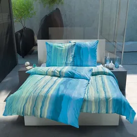 Estella Bettwäsche Nika türkis 1x 155x200 cm + 1x 40x80 cm)