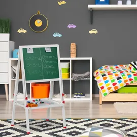 Relaxdays Kinderstandtafel, weiß Holz, Rechteckig, 55x135x52 cm, unisex,