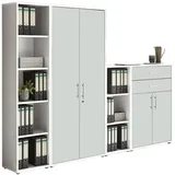 BMG Möbel Aktenschrank Tabor (Set 22, Büroschrank abschließbar mit Metallgriffen) Made in Germany weiß