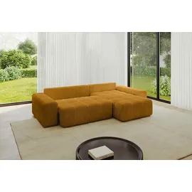 altdecor Ecksofa Cord 2-Sitzer Senfgelb