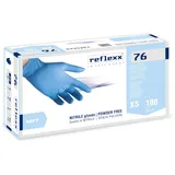 OEM Reflexx R76/XS Handschuhe Nitril Puderfrei Gr. 3.5, Größe XS, 100 Stück, hellblau
