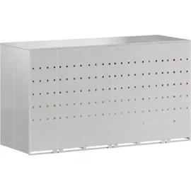 vidaXL Wagenmüllbehälter 204 x 77,5 x 115,5 cm silber