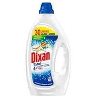 Dixan Gel Total 4+1, Flüssigwaschmittel für die Waschmaschine 30 Wäschen, Flüssigseife zum Waschen von weißer und heller Wäsche, Sauberkeit, Helligkeit, Frische und Nachhaltigkeit, alte Version