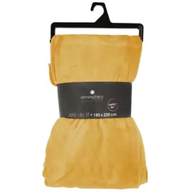 Atmosphera Ockerfarbene Flanelldecke 180x230cm