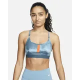 Nike Damen Top W NK DF INDY DYE AOP BRA, ASH GREEN/RUSH ORANGE/ASH GREE, XL