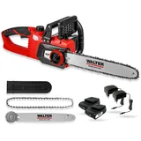 WALTER WERKZEUGE Li-Ion Akku-Kettensäge 40V inkl. 2x20V Li-Ion Akkus und Schnellladegerät Brushless-Motor
