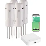 Luminea Home Control 4x Smarter ZigBeeBodenFeuchtigkeits&Temperatursensor & Zigbee Gateway