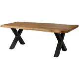 Massivmoebel24 Baumtisch 180 x 77 x 90 cm grau