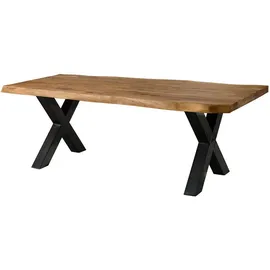 Massivmoebel24 Baumtisch 180 x 77 x 90 cm grau