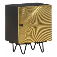 VidaXL Nachttisch mit Messing-Front 40x30x50 cm Massivholz Mango