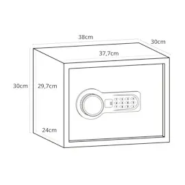 HJH Office Tresor Safe COMPACT Stahl