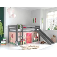 Vipack Spielbett Pino inkl. Rutsche mit Textilset Vorhang versch. Designs