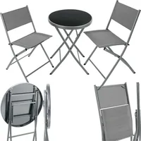 Tectake Bistro-Set, klappbar, für 2 Personen, - Grau
