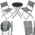 Tectake Bistro-Set, klappbar, für 2 Personen, - Grau