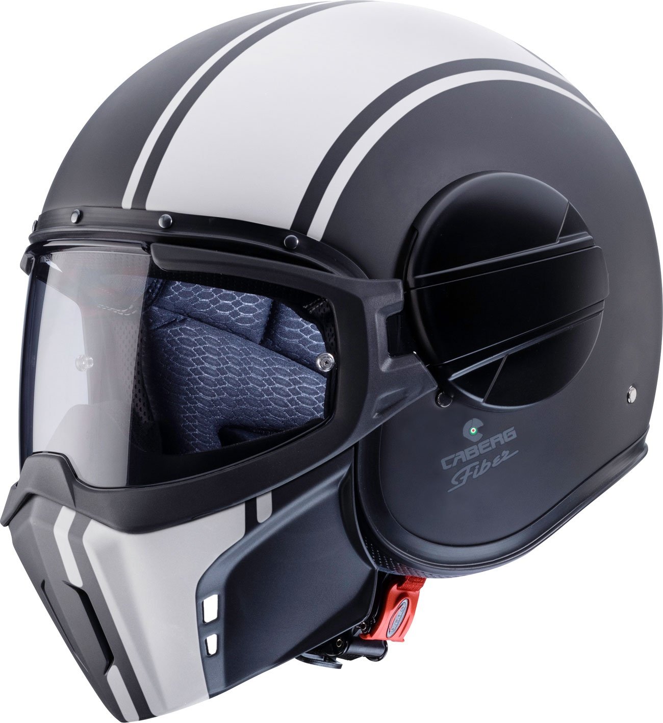 Caberg Ghost Legend, casque modulaire - Mat Noir/Blanc - XS