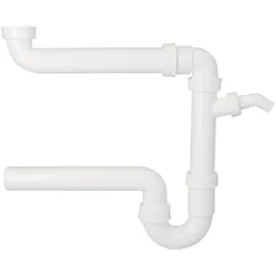 Raumsparsiphon (Ausführung: Raumsparsiphon 1 1/2'' DN 40 mit Schlauchverschraubung ohne Rosette)