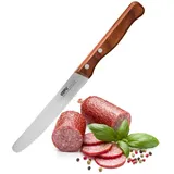 GEFU Brotzeitmesser STULLE 12 cm Klinge mit Wellenschliff Griff aus Walnussholz