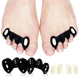 2 Paar Zehenspreizer,flexible Toe Spacer,Silikon-Zehentrenner,Mit 2 kleinen und großen Einsätzen,unterstützt eine Ausrichtung der Zehen,für mehr Komfort beim Gehen oder Entspannen(Schwarz)