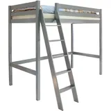 TICAA Hochbett Hochschläfer "Matthias" Kiefer Hellgrau 90x200 cm
