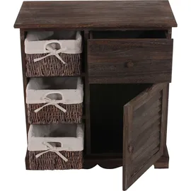 Mendler Kommode Schrank mit 3 Körben 63 x 60 x 30 cm Braun