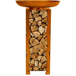 Home Deluxe GmbH HOME DELUXE - Rost Feuerschale - FRANK, Maße: 34 x 91 x 34 cm I Feuerkorb Feuerstelle Feuertonne