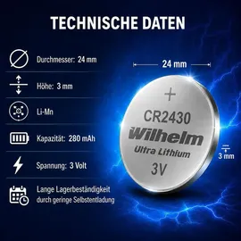 Wilhelm CR2430 270 mAh 2 St.