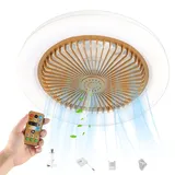 Teksome Deckenventilator mit Beleuchtung & Fernbedienung Leise Dimmbar, Einstellbare Windgeschwindigkeit, LED-Deckenventilator, 10,2-Zoll-Unterputz-Deckenventilator