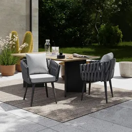 Tectake 2er Set Stuhl Lugano Mikrofaser