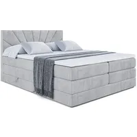 Altdecor Boxspringbett Hellgrau, Höhe ca. 20 cm, 180x200 cm,