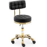 Physa Rollhocker mit Lehne Friseurhocker Kosmetikhocker höhenverstellbar 150kg schwarz