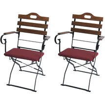 MCW MCW-J40 Biergartenstuhl 2er-Set 0 x 0 x 0 cm hellbraun/rot