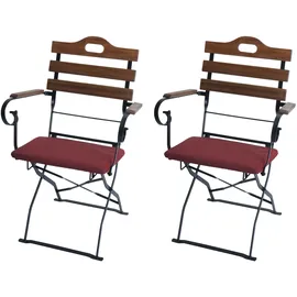MCW MCW-J40 Biergartenstuhl 2er-Set 0 x 0 x 0 cm hellbraun/rot