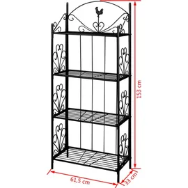 vidaXL Pflanzentreppe 61,5 x 33 x 153 cm Schwarz
