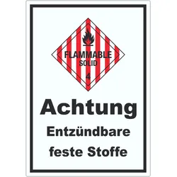 Aufkleber Entzündbare feste Stoffe Flammable Solid A8 (52x74mm)